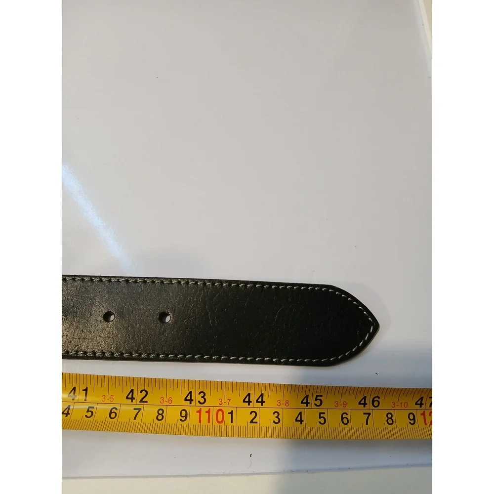 Timberland Black Genuine Leather‎ Casual Belt Silver Buckle Mens Size 34